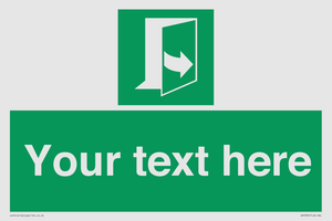 Custom sign safe condition door opens pulling left hand side